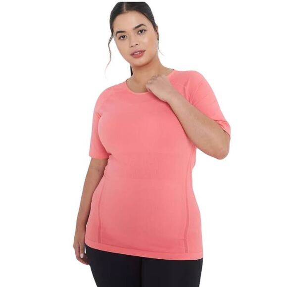 New LIVI Lane Bryant Plus Size Seamless Top Sun Kissed Coral 14/16 - Picture 1 of 4